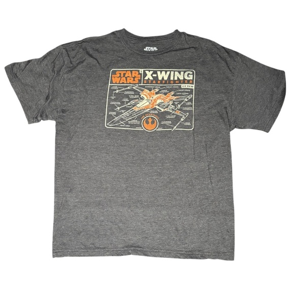 Star Wars X-Wing Starfighter Graphic Tee | Men’s XL | Heather Gray - Picture 2 of 4